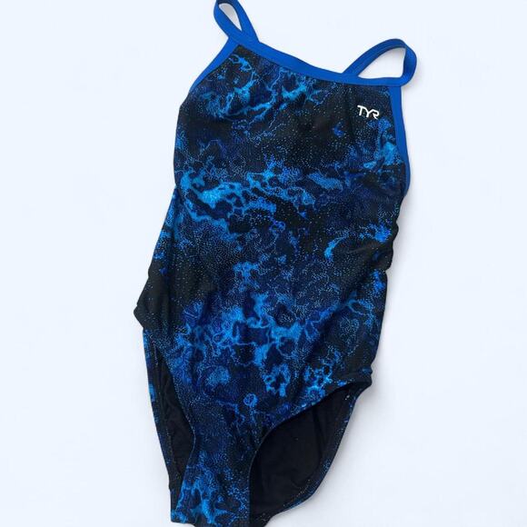 TYR Performance wear swimsuit size 28 Women's Blue/black - Picture 2 of 5